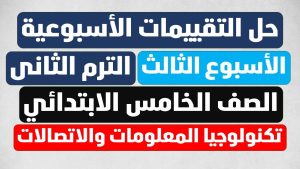 تقييمات الاسبوع الثالث الصف الخامس الترم الثاني التقييم الاسبوعي والتقييم الصفي والواجب المنزلي