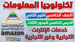 تكنولوجيا المعلومات الصف الخامس خدمات الإنترنت التجارية وغير التجارية الدرس الخامس المحور الثالث